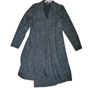 J. Jill Wearever Collection Polka Dot Knit Dress Long Sleeves Casual Size Large